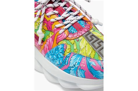 Versace Drops Baroque Print Chain Reaction Sneakers 